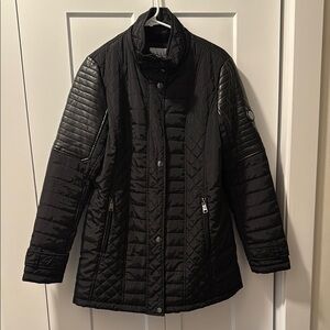 Nicole Miller Black Quilted Puffer Jacket size M